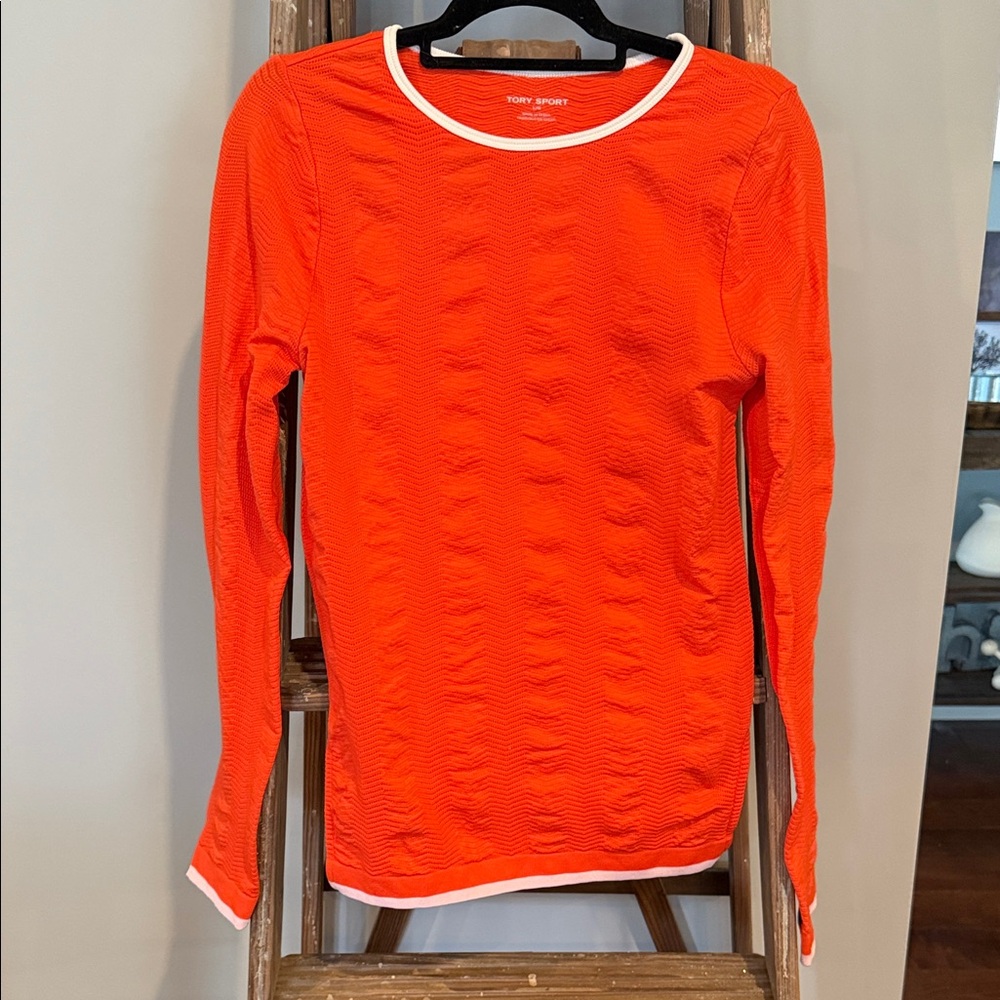 Tory Sport Orange Long Sleeve Top